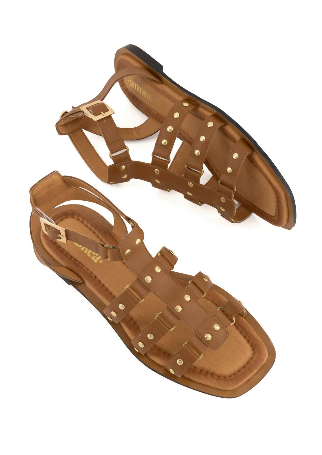 Andrea Women's Studded Gladiator Sandal in honey - women's sandal - view 4