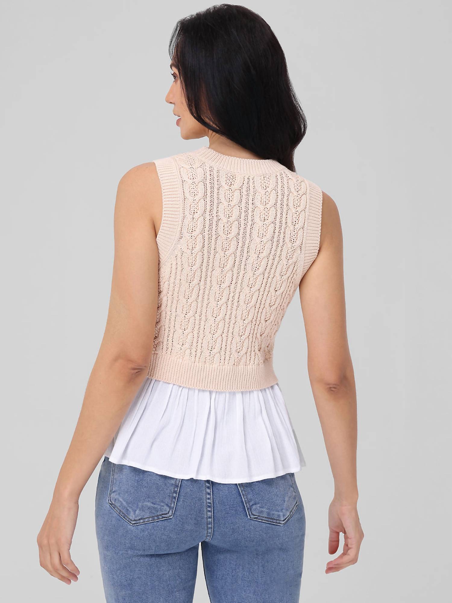 525 America - Camilia Mixed Media Cable Tank