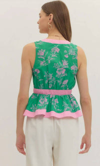 Entro - Sleeveless Peplum Top