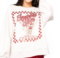 Queen Of Sparkles - Beige & Red "Sparkle Slice" Sweatshirt