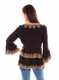 Scully - Embroidered Bell Sleeve Blouse