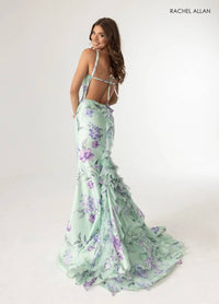 Rachel Allan Women's Prom Dress in sage lilac pink - women's dress - alternate view