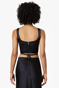 NIA Lera Corset Top in black - women's shirt - detail view