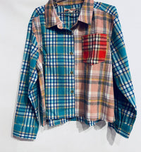 Gir'ls Plaid Trim Shirt