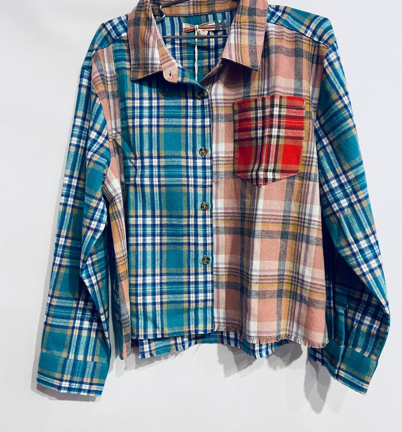 Gir'ls Plaid Trim Shirt