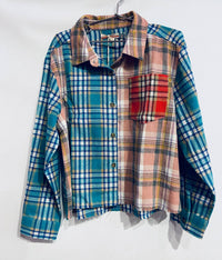Gir'ls Plaid Trim Shirt