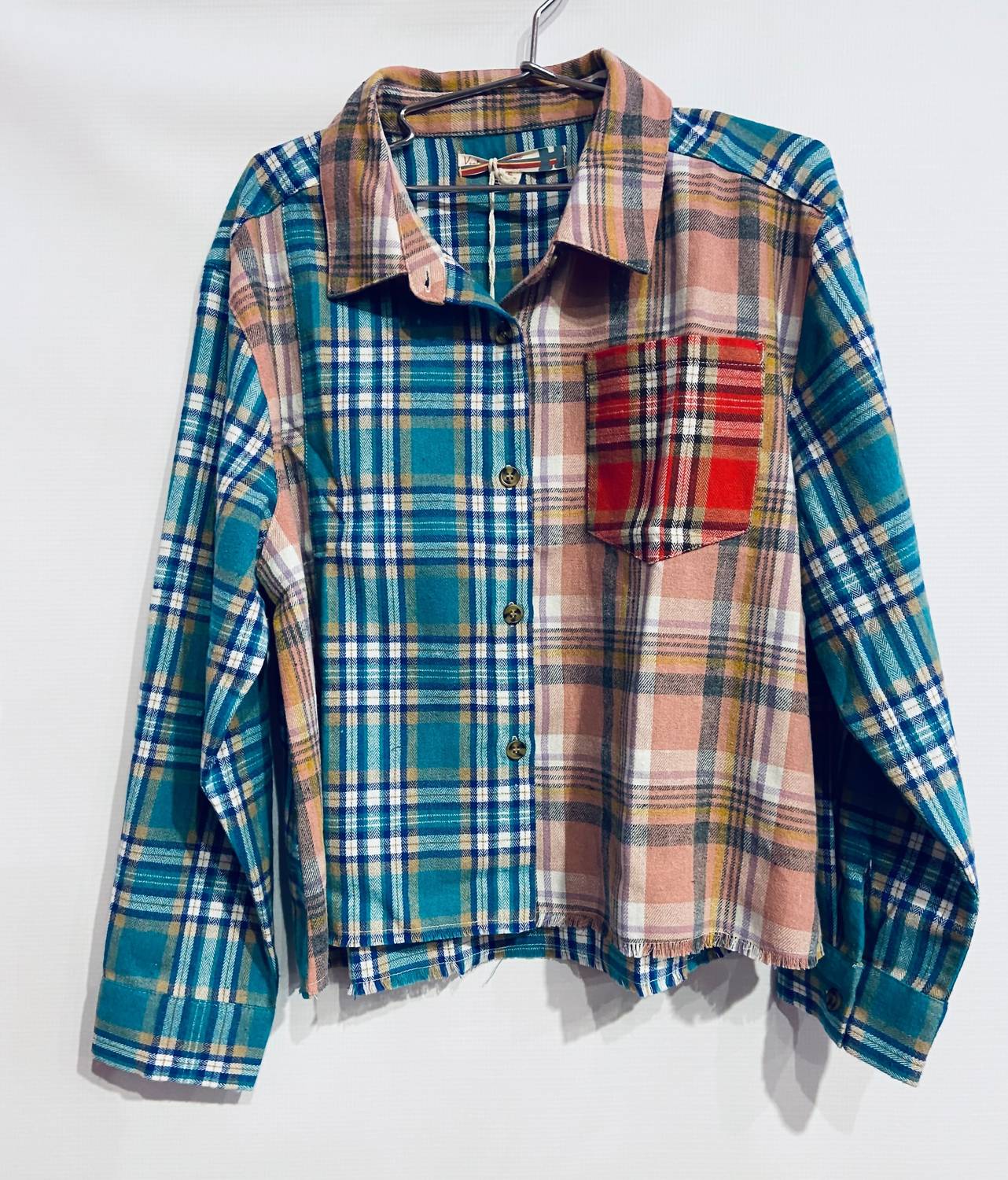 Gir'ls Plaid Trim Shirt