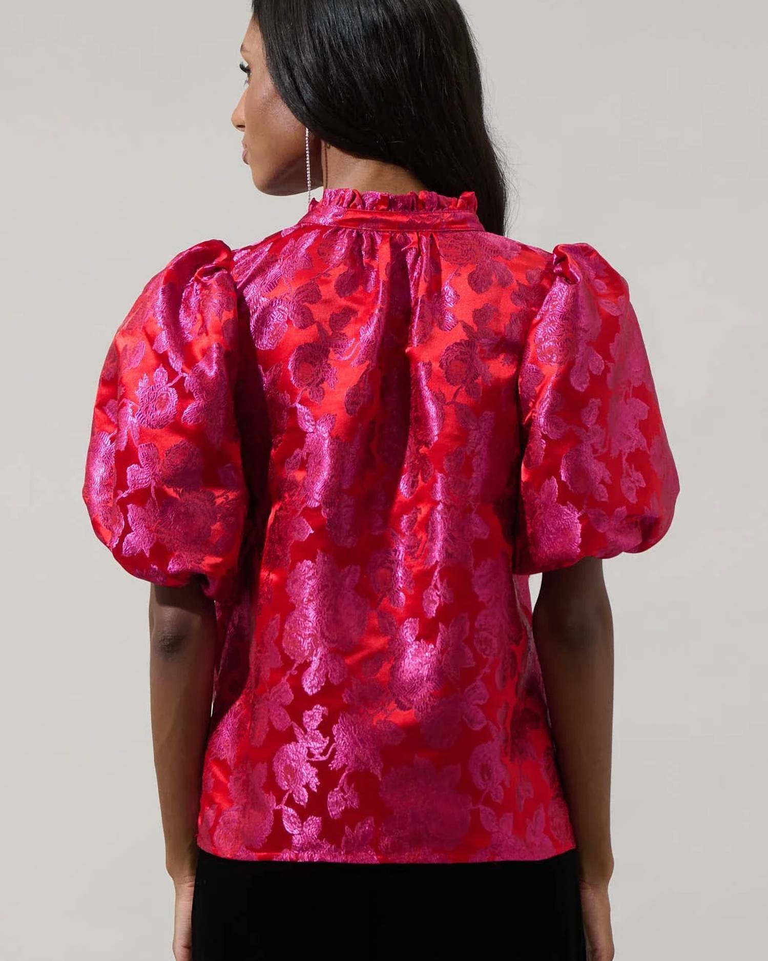 Sugarlips - Duson Floral Jacquard Top