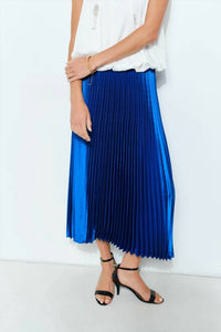 Ina Fashion - Satin Pleated Long Midi Skirt