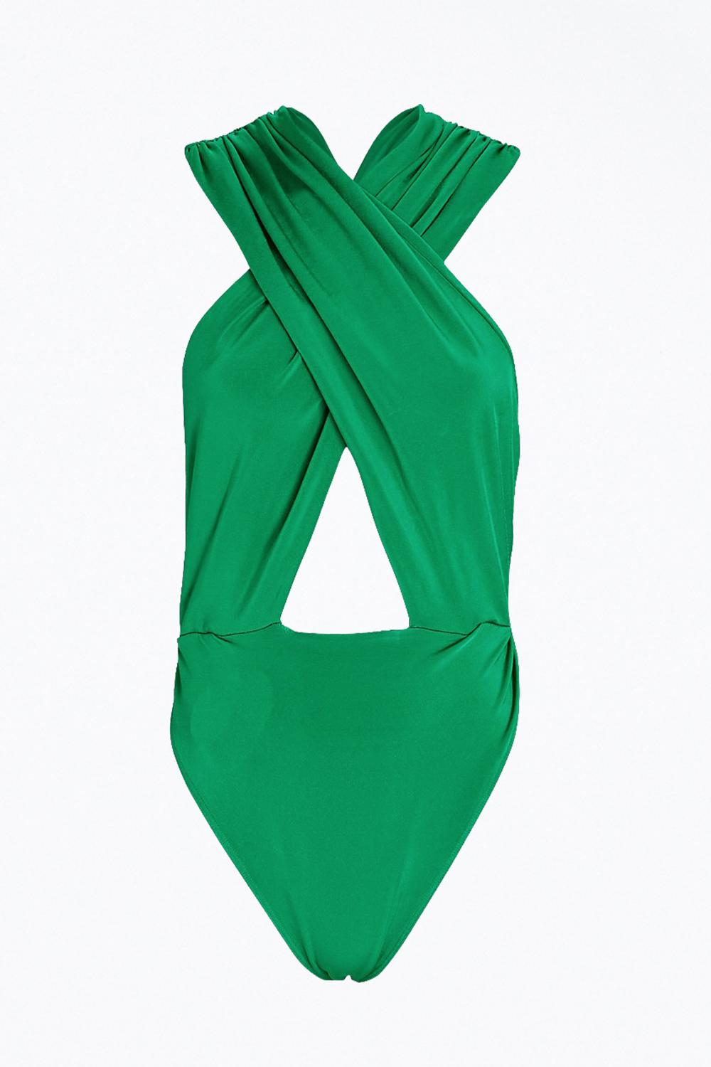 Ronny Kobo - TARA CROSS-FRONT SLINKY JERSEY BODYSUIT