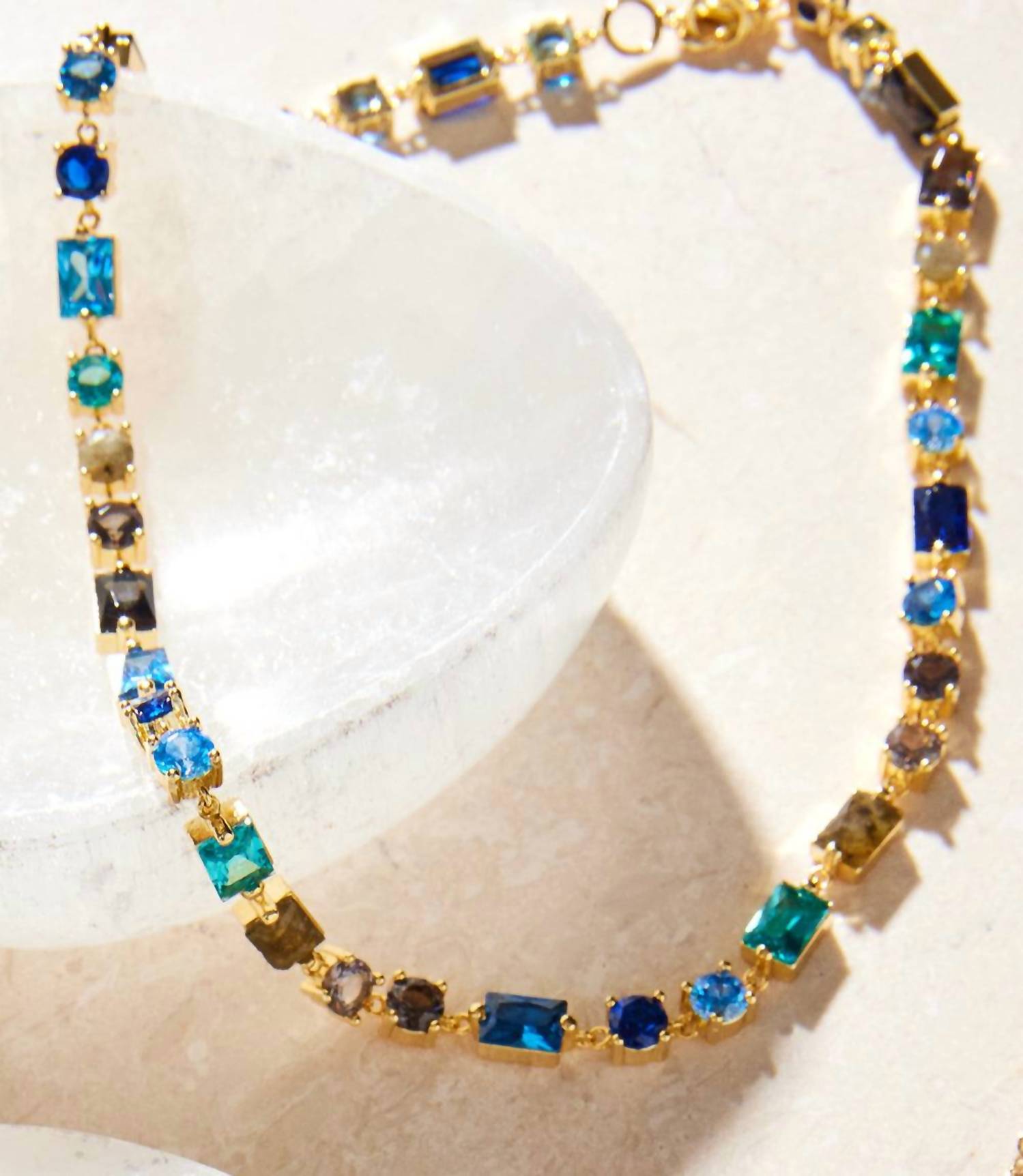 NATIVE GEM Women's Atlantis Crystal Necklace in blue - women's jewelry - detail view
