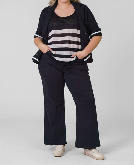 Minnie Rose - Cotton Blend Shrunken Blazer - Plus Size