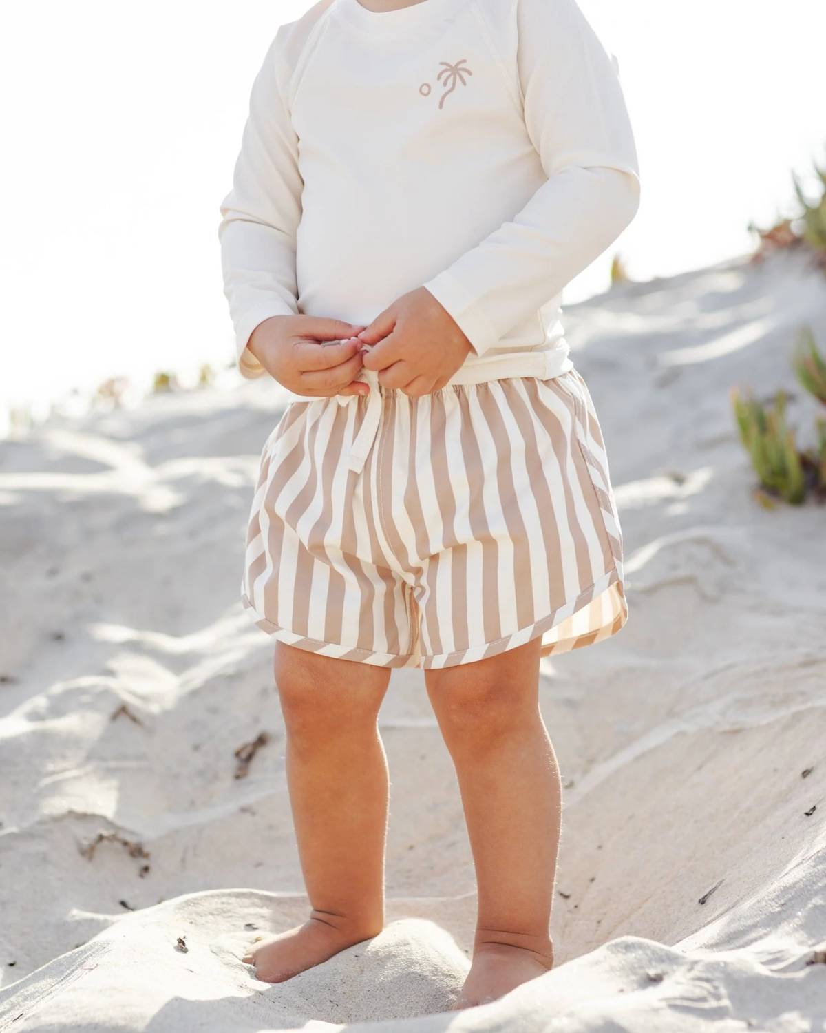 Quincy Mae - Boy's Print Elastic Waistband Swim Short