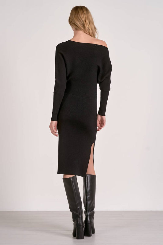 Elan - OFF SHOULDER SWEATER DRESS