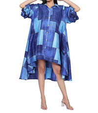 Step in Style Rhythm & Patch Dress in style rhythm patch dress in blue - women's dress