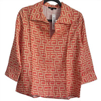 Boho Chic - Women's No-iron Linen Enamel Maze Loop-back Tunic