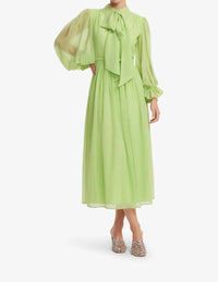 Leo Lin - CASSIE TIE NECK MIDI DRESS
