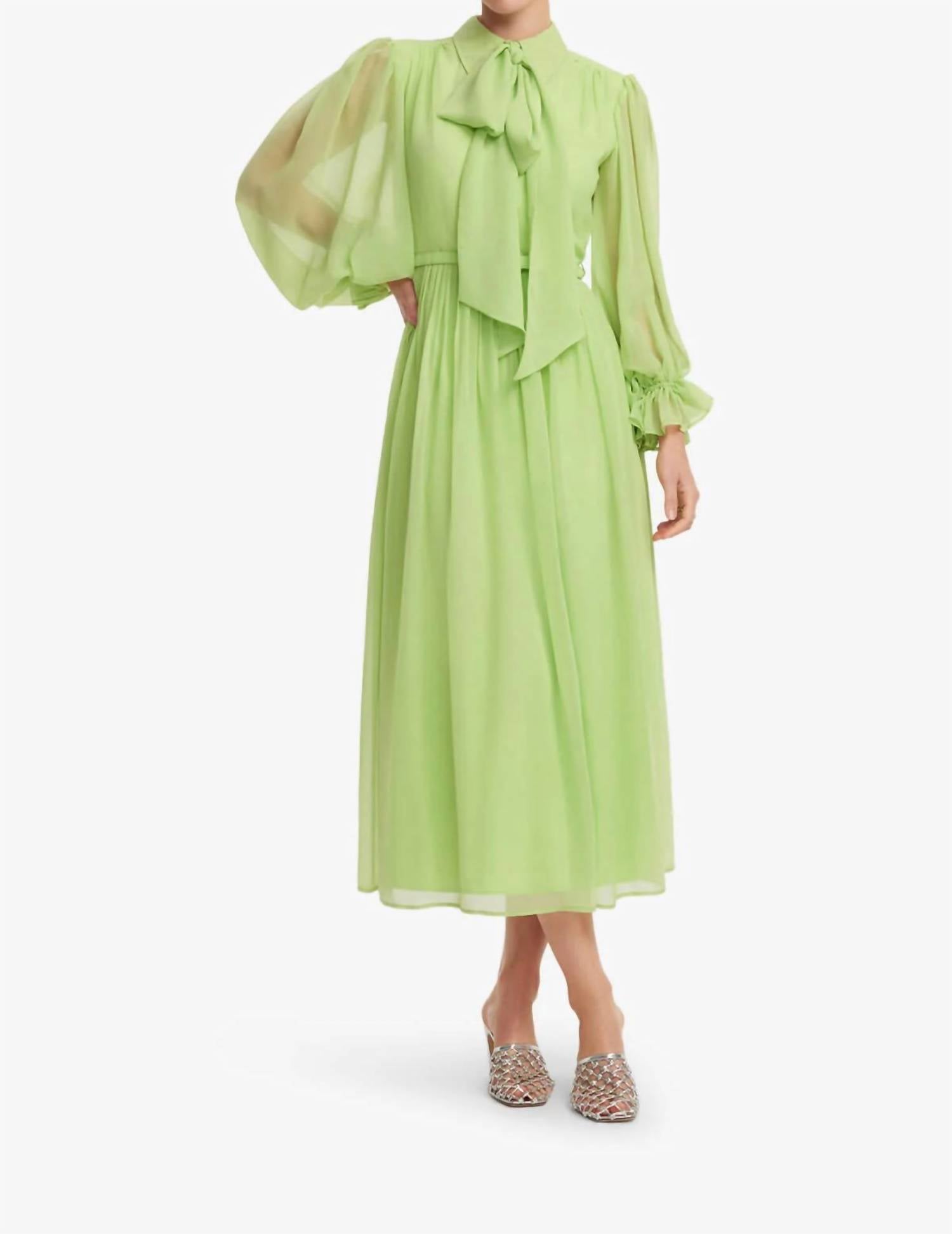 Leo Lin - CASSIE TIE NECK MIDI DRESS