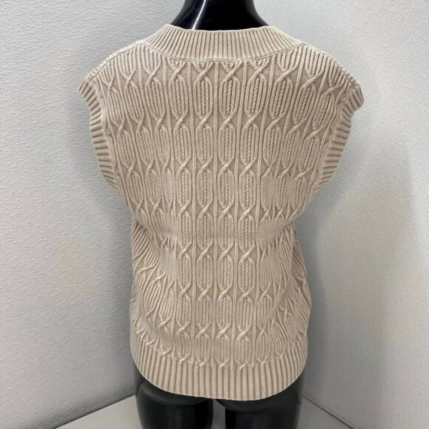 J. Society Women’s Cotton Sweater Vest in sand - women's jacket - alternate view