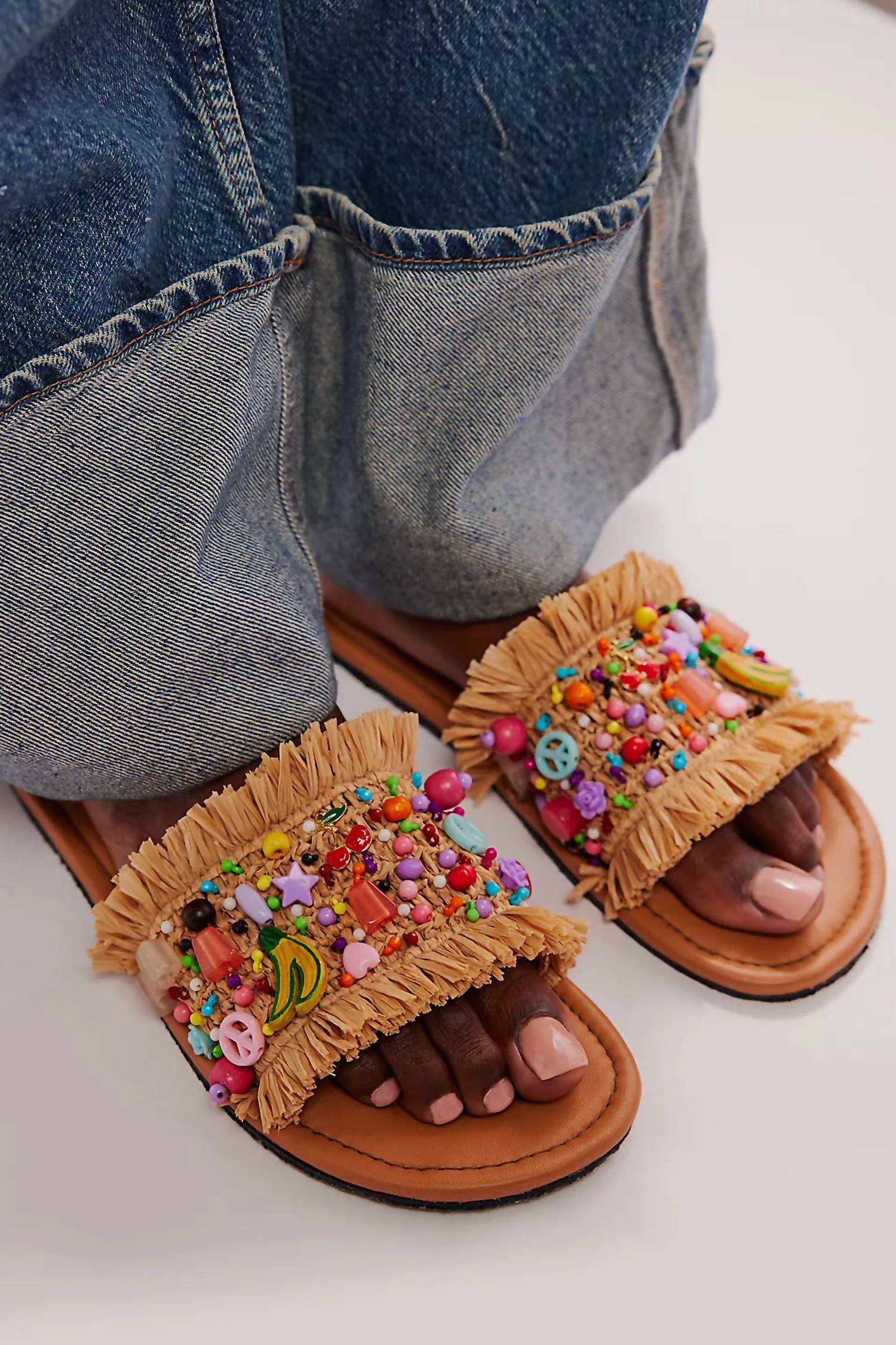 Free People Women's Shipwrecked Slide Sandals in multi - women's sandal - detail view