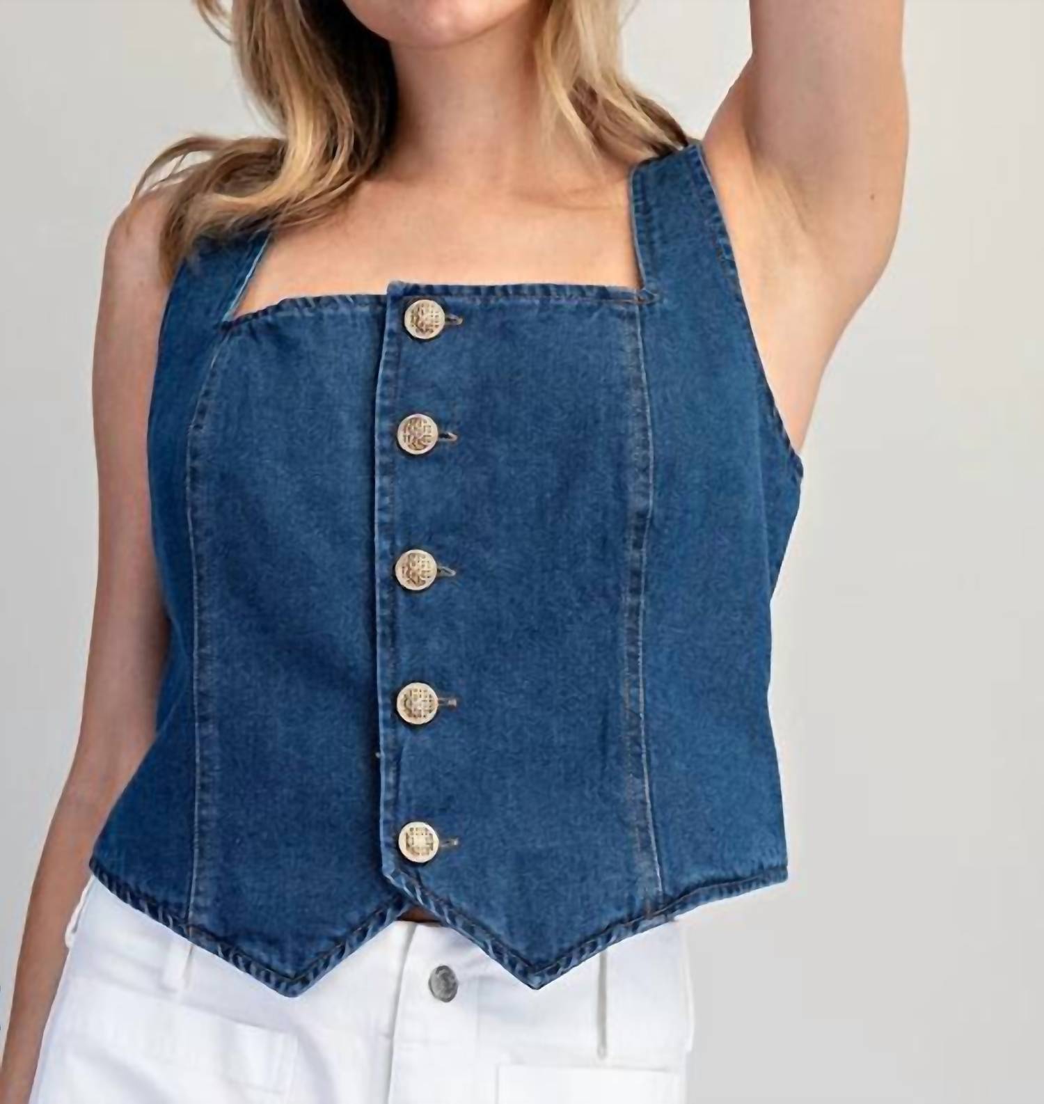 Reformation - Cropped Button Up Top