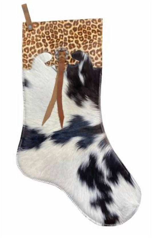 Showman - Cowhide Christmas Cheetah Cuff Stocking