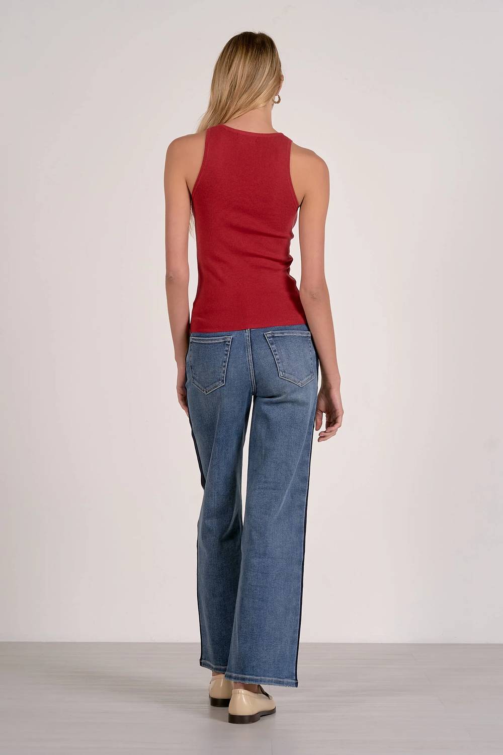 Elan - Contrast Sweater Tank Top