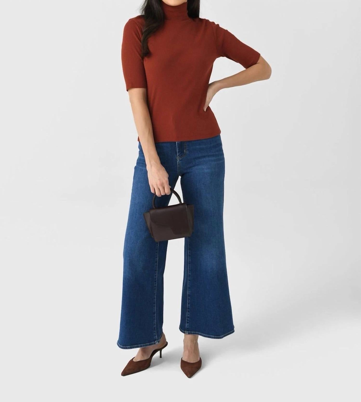 Vince - Elbow Sleeve Turtleneck Top