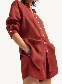 Vitamin A - Playa Linen Boyfriend Shirt