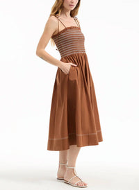 Veronica Beard - Kaela Smocked Midi Dress
