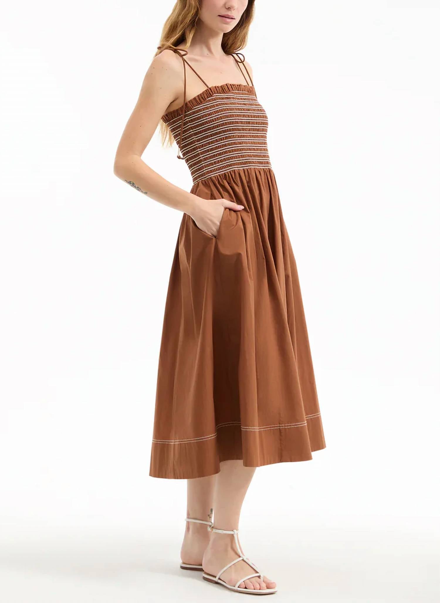 Veronica Beard - Kaela Smocked Midi Dress
