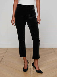 L'Agence - Celestia High Rise Velvet Slim Pant