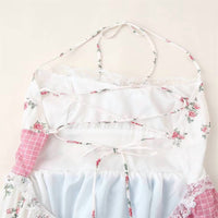 Rosa Clothing Lace Patchwork Halter Maxi Flare Dress in floral - women's dress - view 7