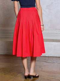 Current Air - Pleated A-line Midi Skirt