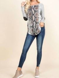 Sunshine & Rodeos - Long Sleeve Snake Skin Shirt