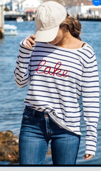 Pink Pineapple - Kennedy Stripe Lake Sweater