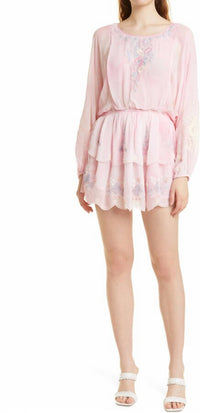 Loveshackfancy - Bridgely Embroidered Long Sleeve Mini Dress