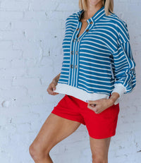 Tribal - Eyelet Stripe Pullover Top