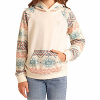 Rock & Roll Cowgirl - Girls Contrast Sleeve Hoodie