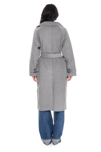 LUCY PARIS Klaus Trench Coat in gray - women's jacket - alternate view