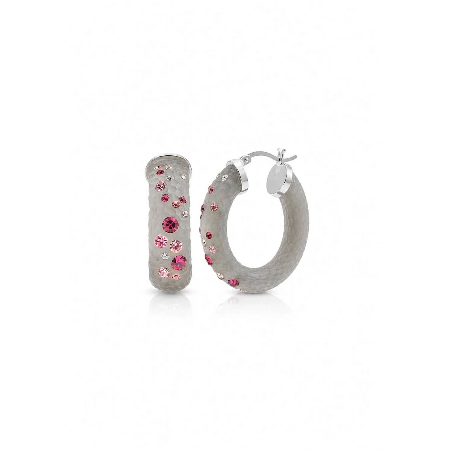 Gold & Honey - Women's Small Oval Confetti Hoop Earrings