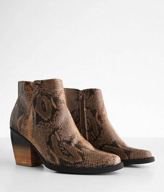 Very G - Women's 2 Tone Snake Print Bootie