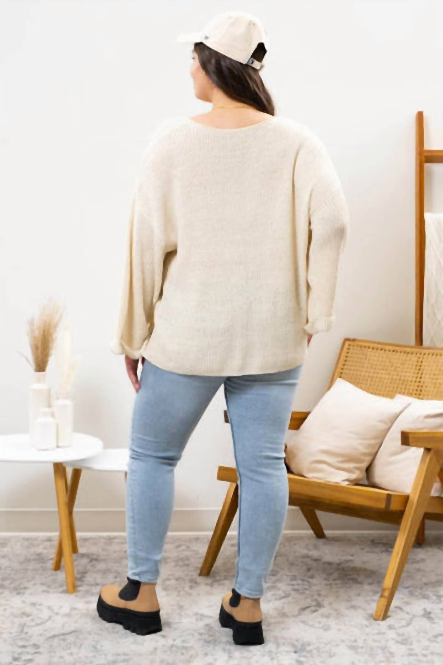 Blu Pepper - Soft Light Weight V-neck Sweater