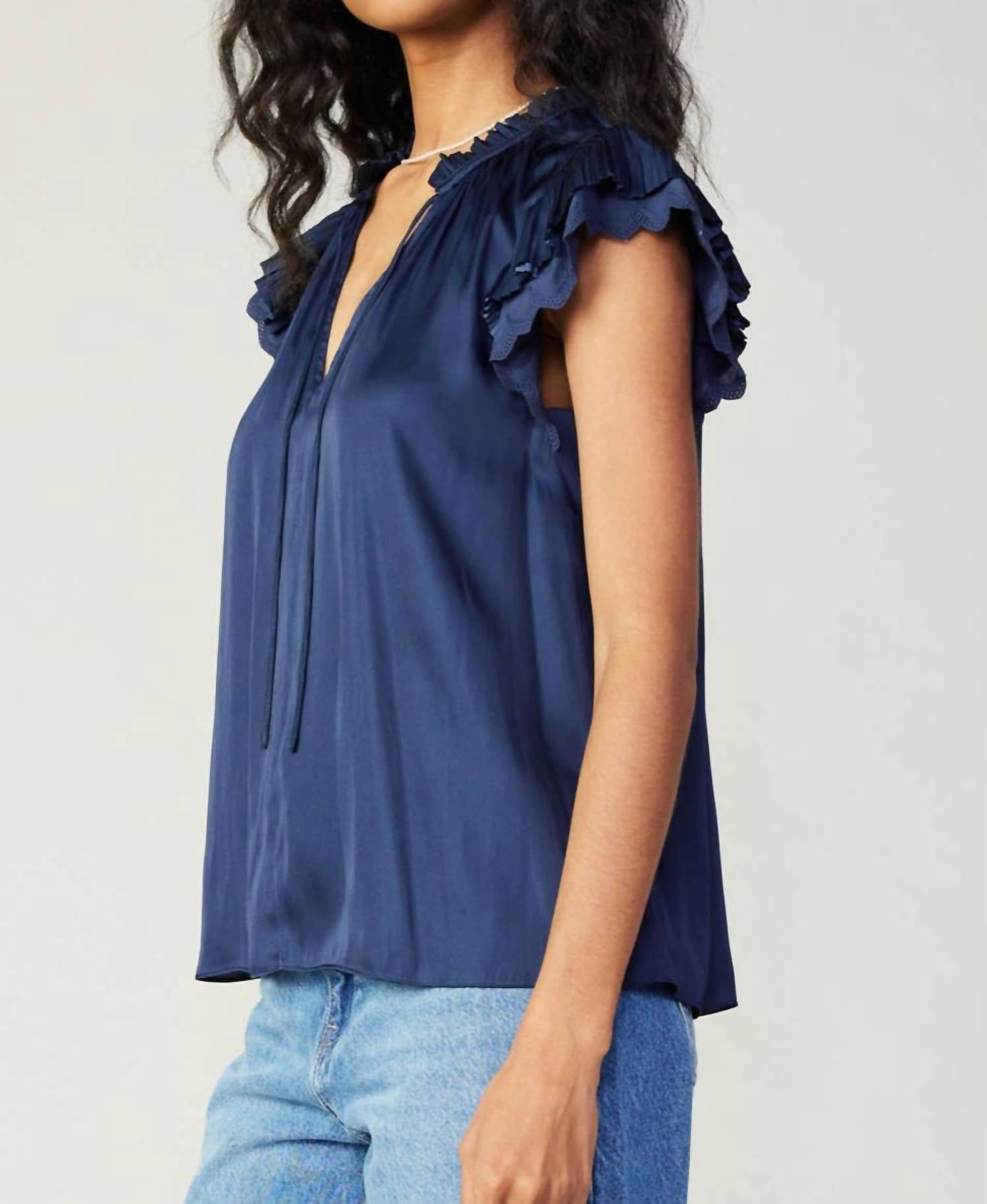 Current Air - Eliza Flutter Sleeveless Blouse