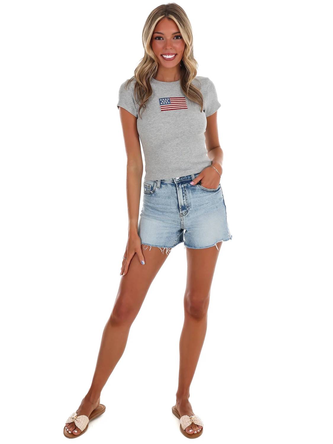Le Lis - Star Spangled Short Sleeve Top