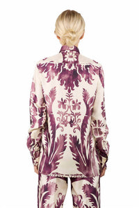 F.R.S. For Restless Sleepers Talo Velvet Pajama Top in damascus pink - women's shirt - detail view
