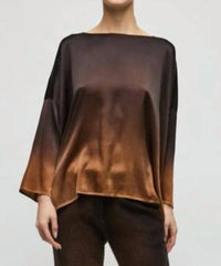 Avant Toi - Degraded 3/4 Sleeve Silk Blouse
