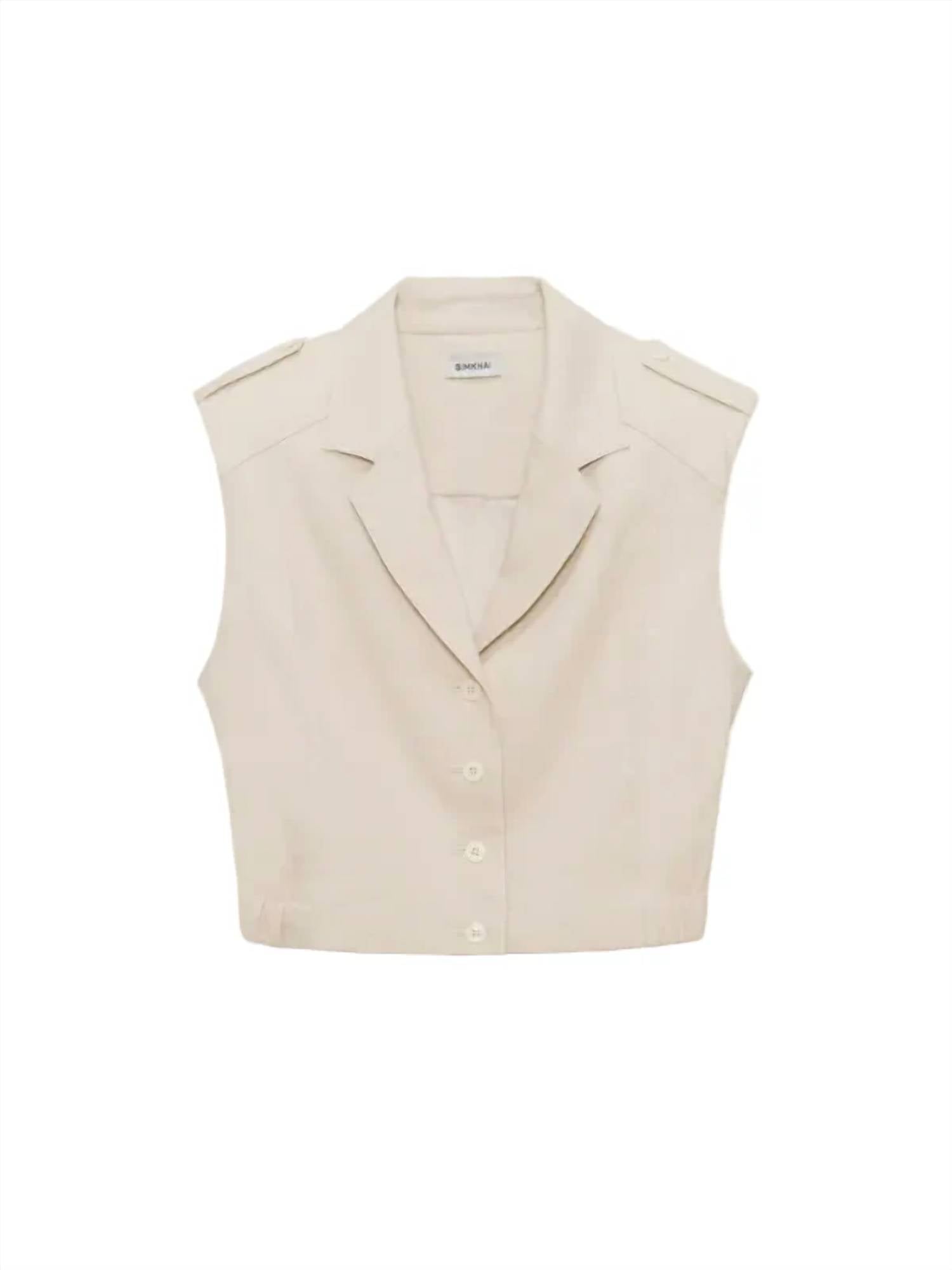 Simkhai - York Cropped Linen Vest