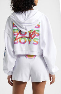BOYS LIE Gotta Jet Alex Zip Up Hoodies in white - women's top - detail view