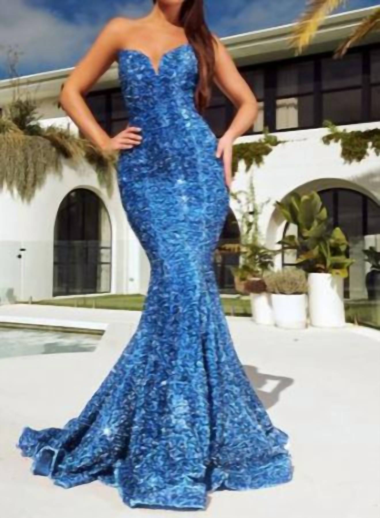 Portia&Scarlett - Strapless Sequin Bead Mermaid Gown